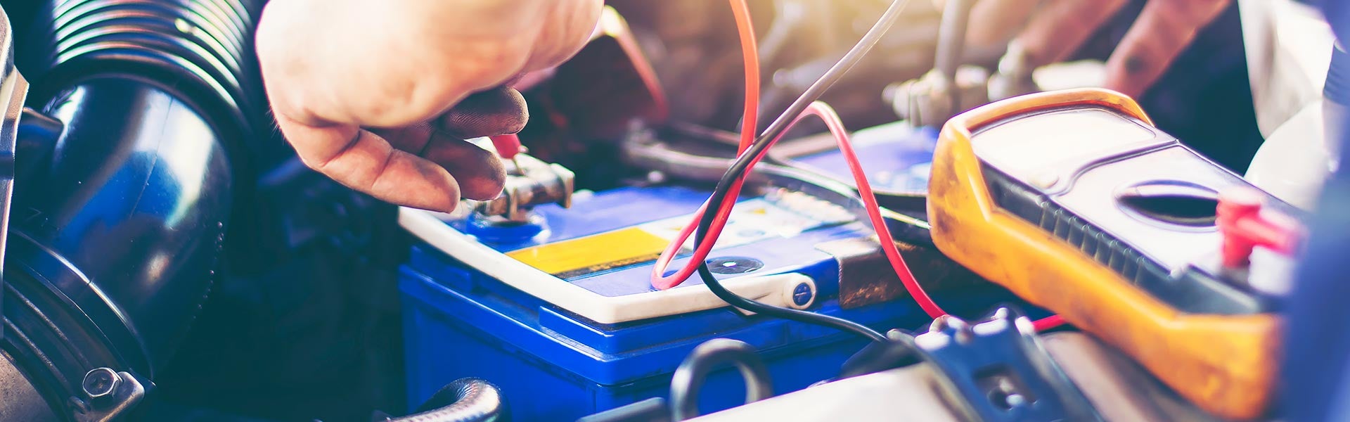 Close up image of a battery